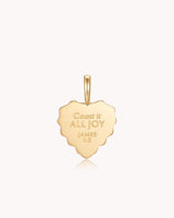 James 1:2 Gold Heart Puff Cross Charm Bracelet — 3