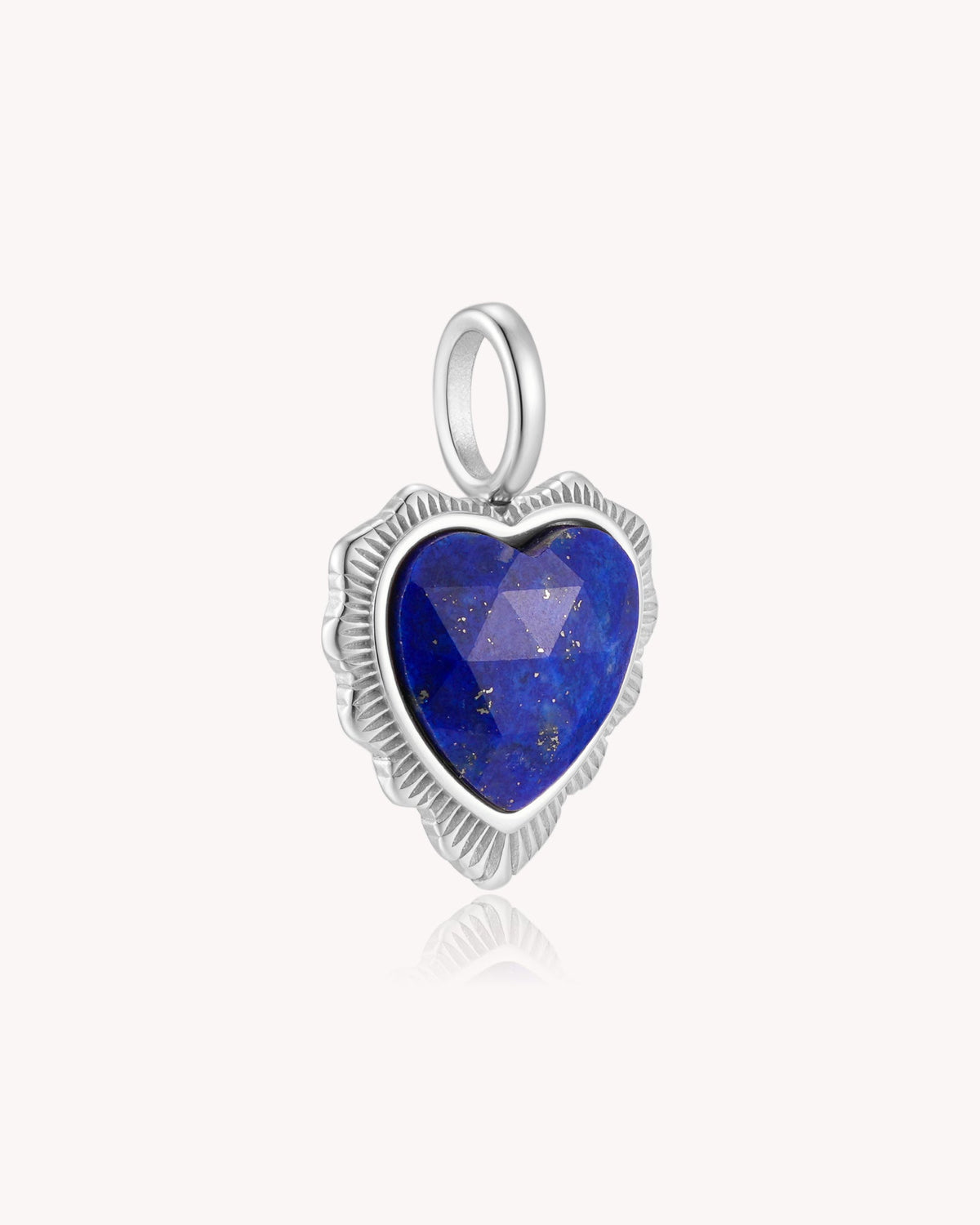 Count It All Joy James 1:2 White Gold Lapis Lazuli Heart Pendant — 3