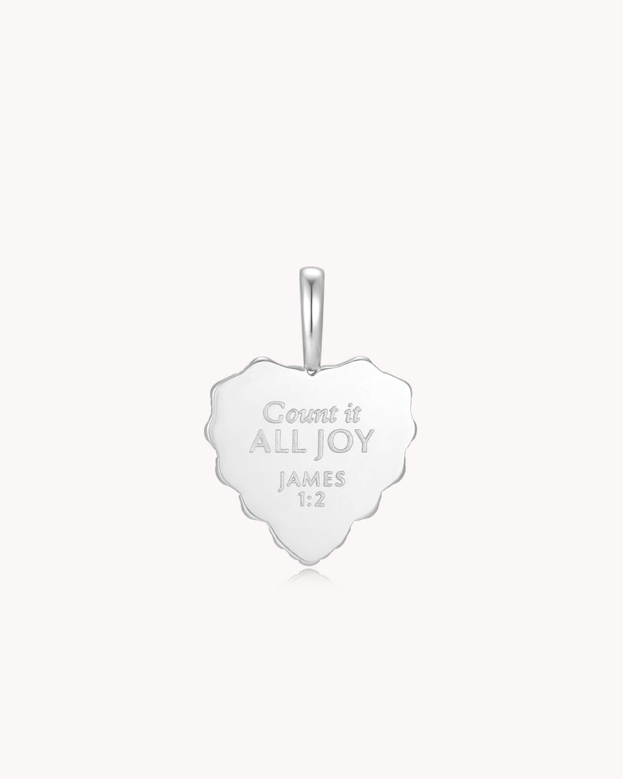 Count It All Joy James 1:2 White Gold Lapis Lazuli Heart Pendant