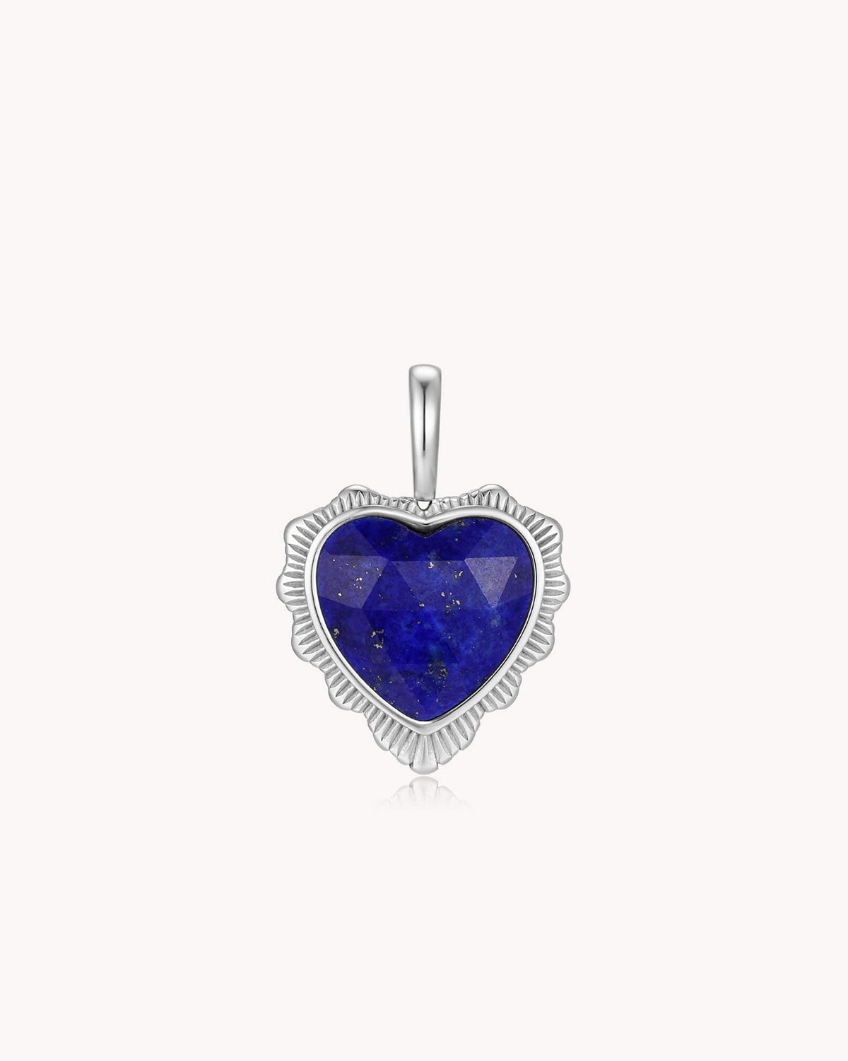 Count It All Joy James 1:2 White Gold Lapis Lazuli Heart Pendant