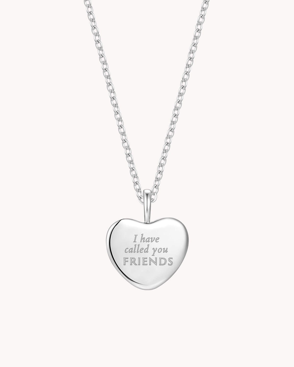 John 15:15 Called You Friends White Gold Heart Necklace — 2