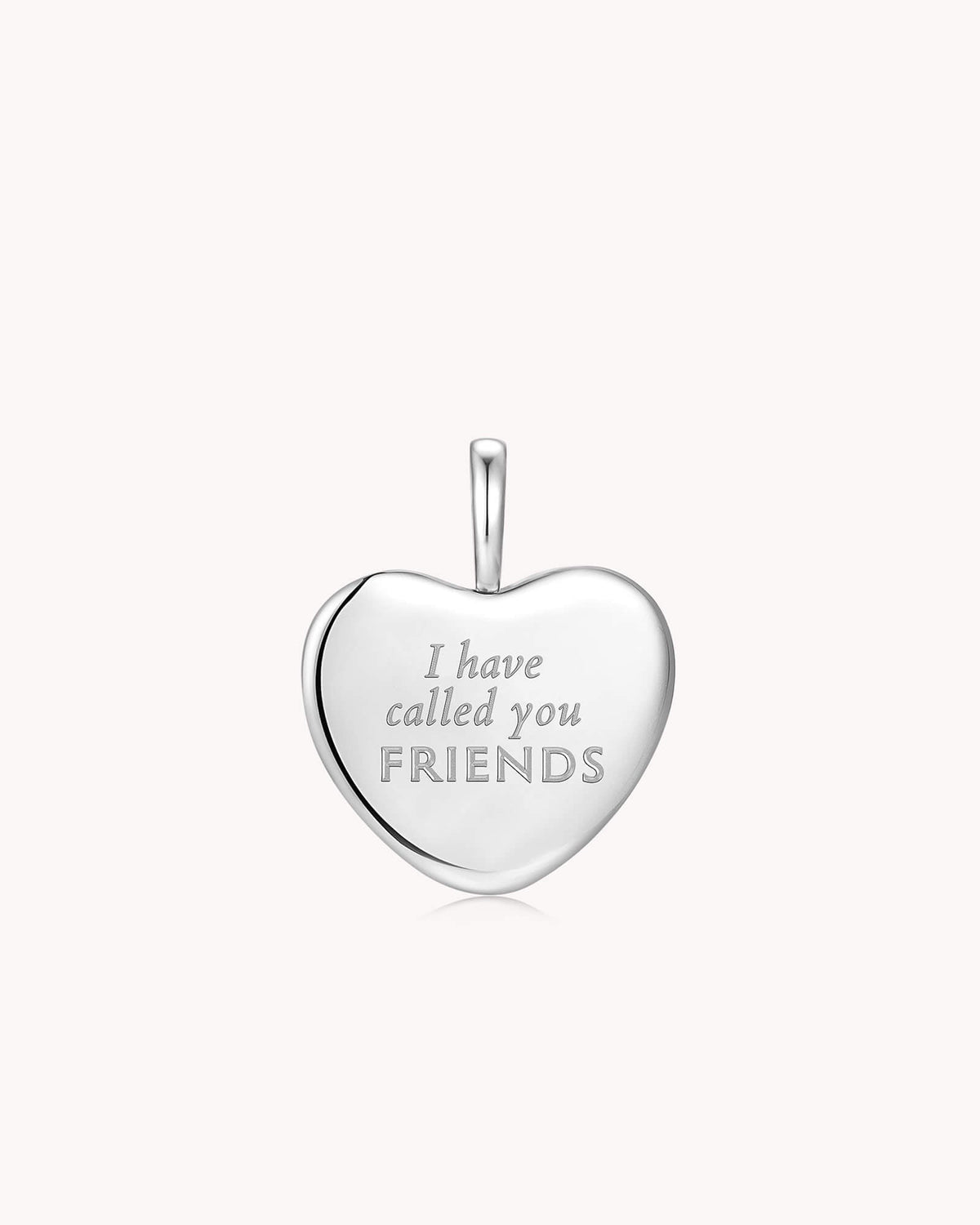 John 15:15 Called You Friends White Gold Heart Necklace — 4
