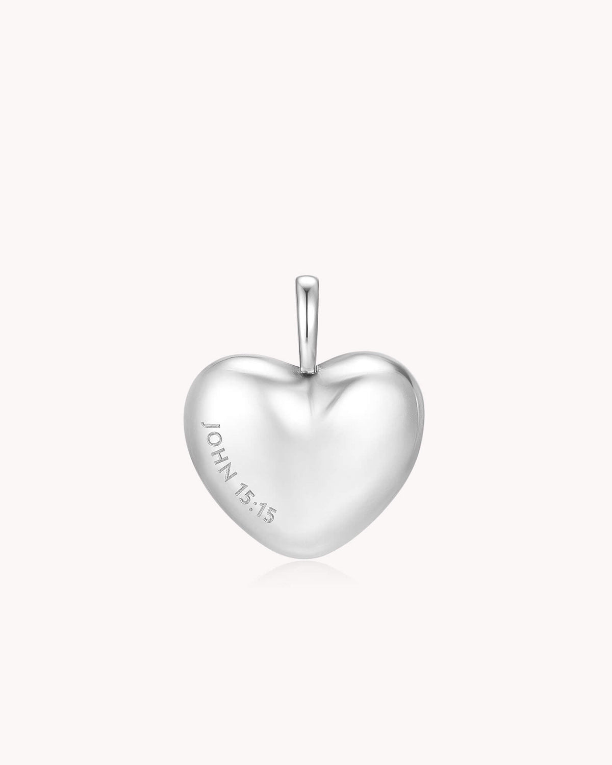 I Have Called You Friends John 15:15 White Gold Heart Pendant