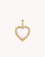 Take Heart John 16:33 Gold White Onyx Heart Pendant