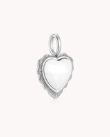 John 16:33 White Gold Heart Puff Cross Charm Bracelet — 5