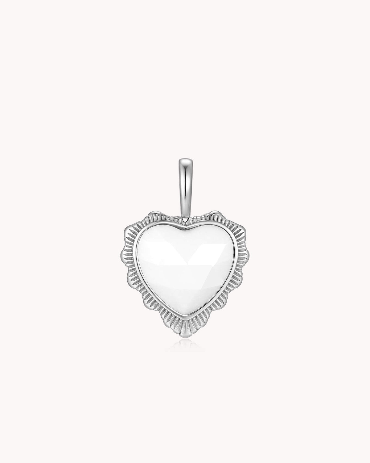 John 16:33 Take Heart White Gold Heart Necklace — 3