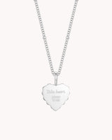 John 16:33 Take Heart White Gold Heart Necklace — 2