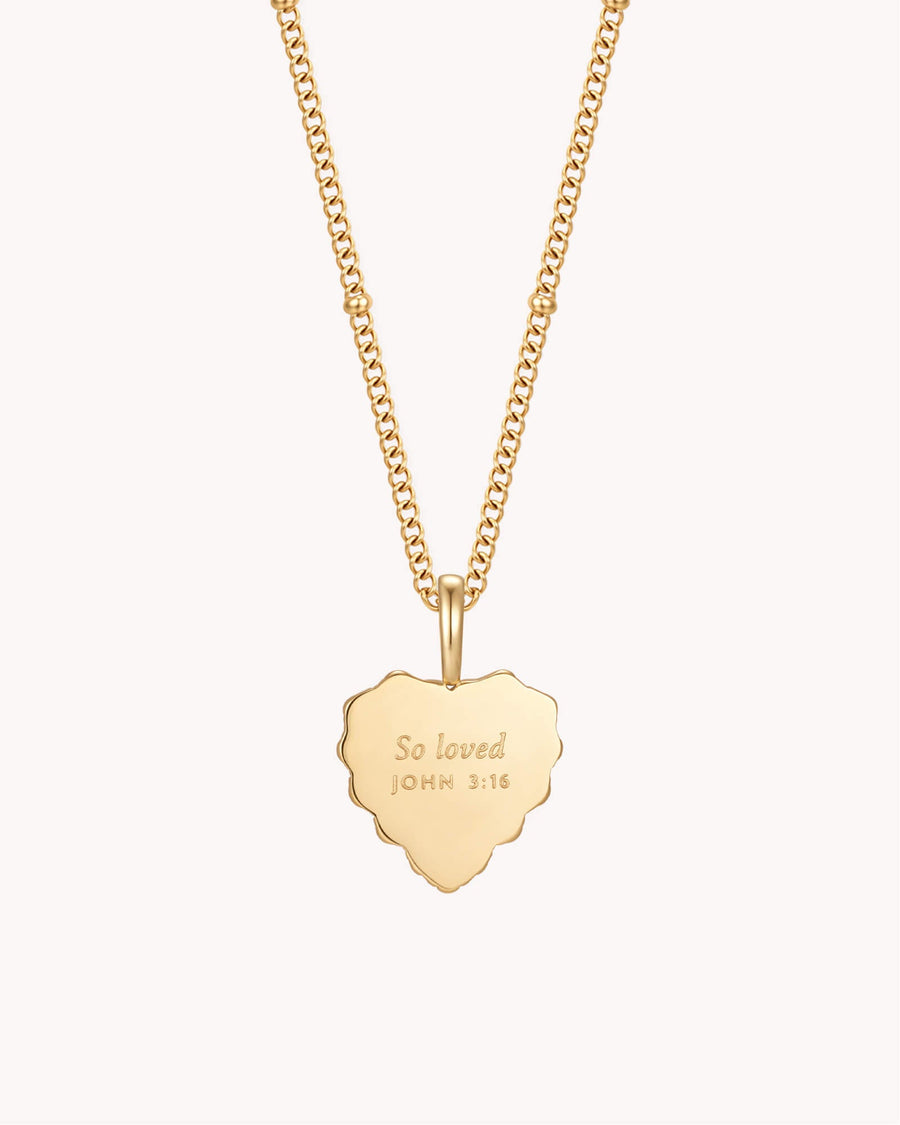 John 3:16 So Loved Gold Heart Necklace