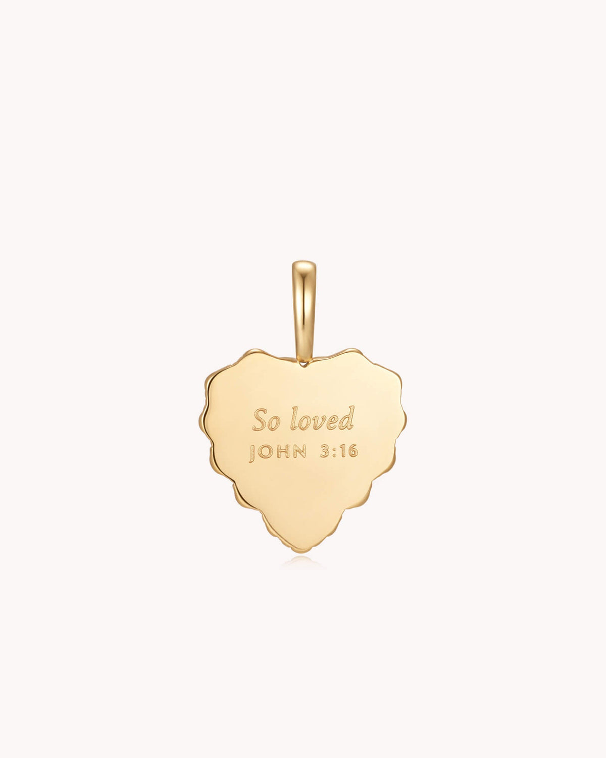 So Loved John 3:16 Gold Red Agate Heart Pendant — 2