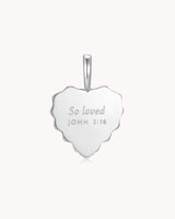 So Loved John 3:16 White Gold Red Agate Heart Pendant — 2