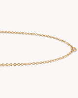 Large Cable Chain Gold Necklace with Circle Annex Link — 3