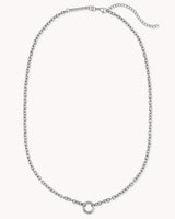 Large Cable Chain Stainless Steel Necklace with Circle Annex Link — 2