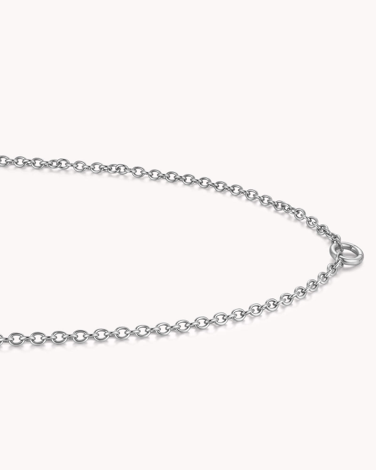 Large Cable Chain Stainless Steel Necklace with Circle Annex Link — 3