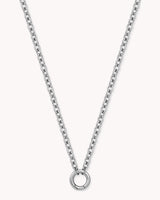 Large Cable Chain Stainless Steel Necklace with Circle Annex Link