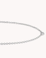 Large Cable Chain White Gold Necklace with Circle Annex Link — 2