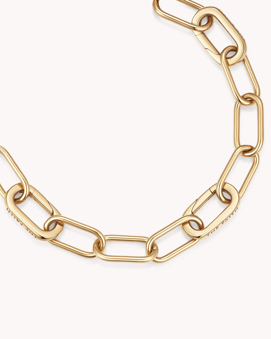 Large Link Chain Gold Bracelet with Three Annex Links