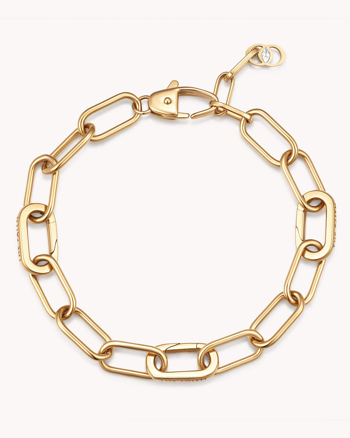 Large Link Chain Gold Bracelet with Three Annex Links