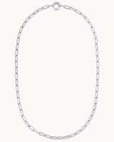Link Chain White Gold Necklace with Circle Annex Link