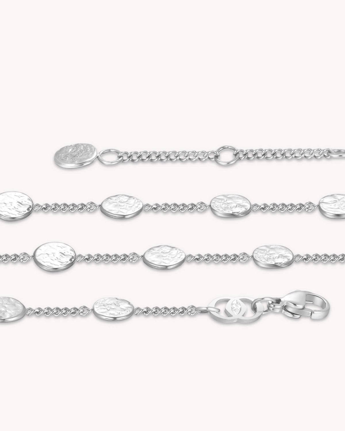 FOUND Luke 15:9 White Gold Coin Bracelet — 3
