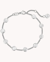 FOUND Luke 15:9 White Gold Coin Bracelet