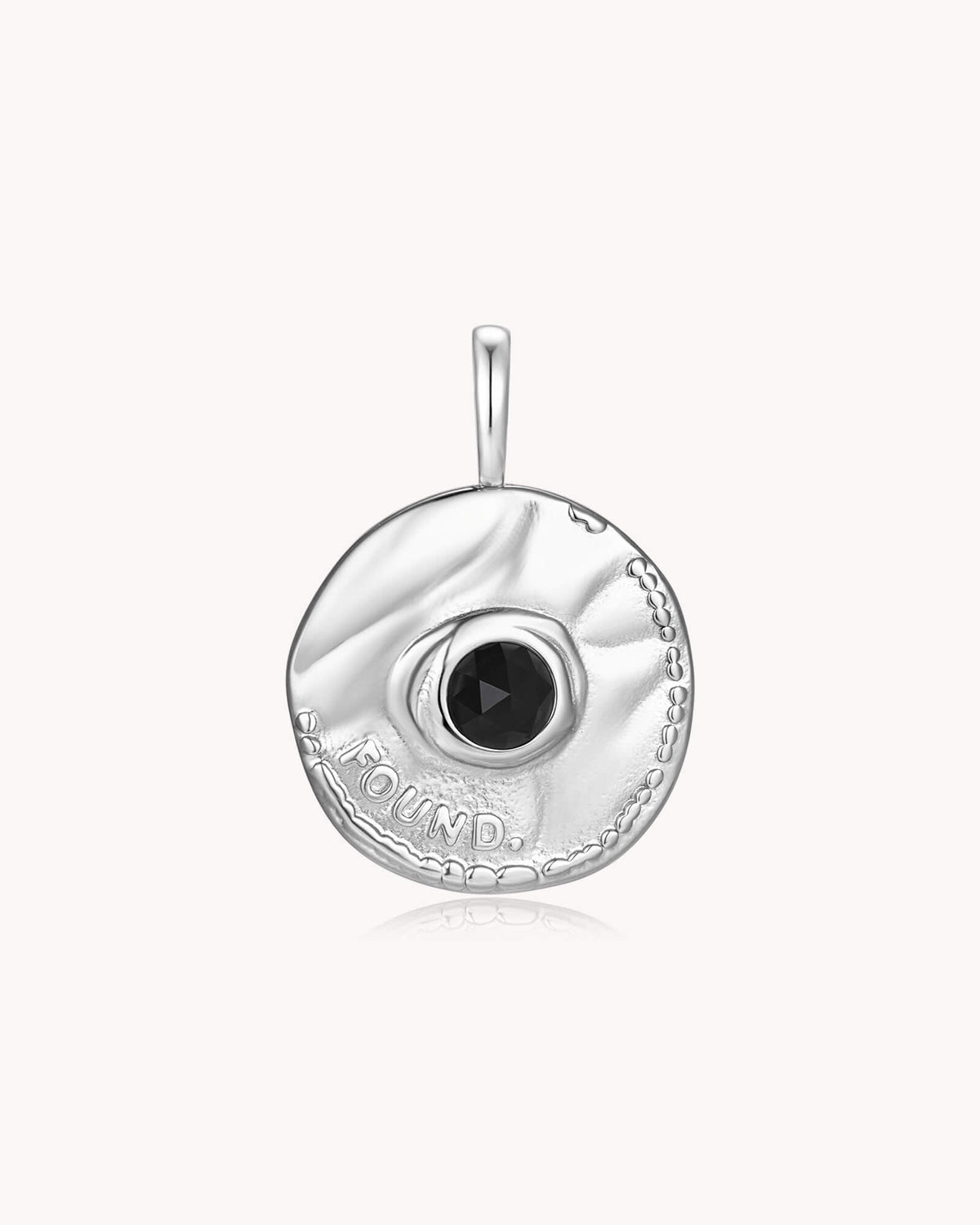 FOUND Luke 15:9 White Gold Coin Pendant