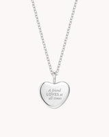 Proverbs 17:17 A Friend Loves White Gold Heart Necklace — 2
