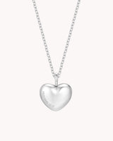 Proverbs 17:17 A Friend Loves White Gold Heart Necklace