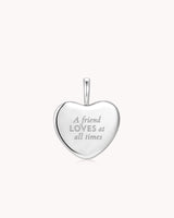 Proverbs 17:17 A Friend Loves White Gold Heart Necklace — 4