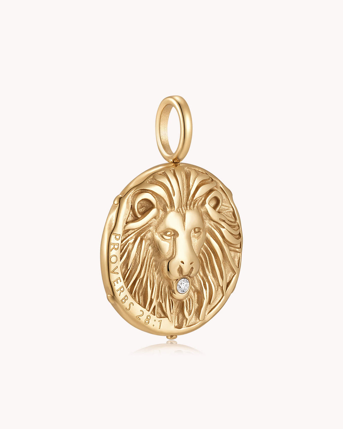 Bold as a Lion Proverbs 28:1 Gold Onyx Medallion — 5