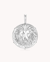 Bold as a Lion Proverbs 28:1 White Gold Onyx Medallion