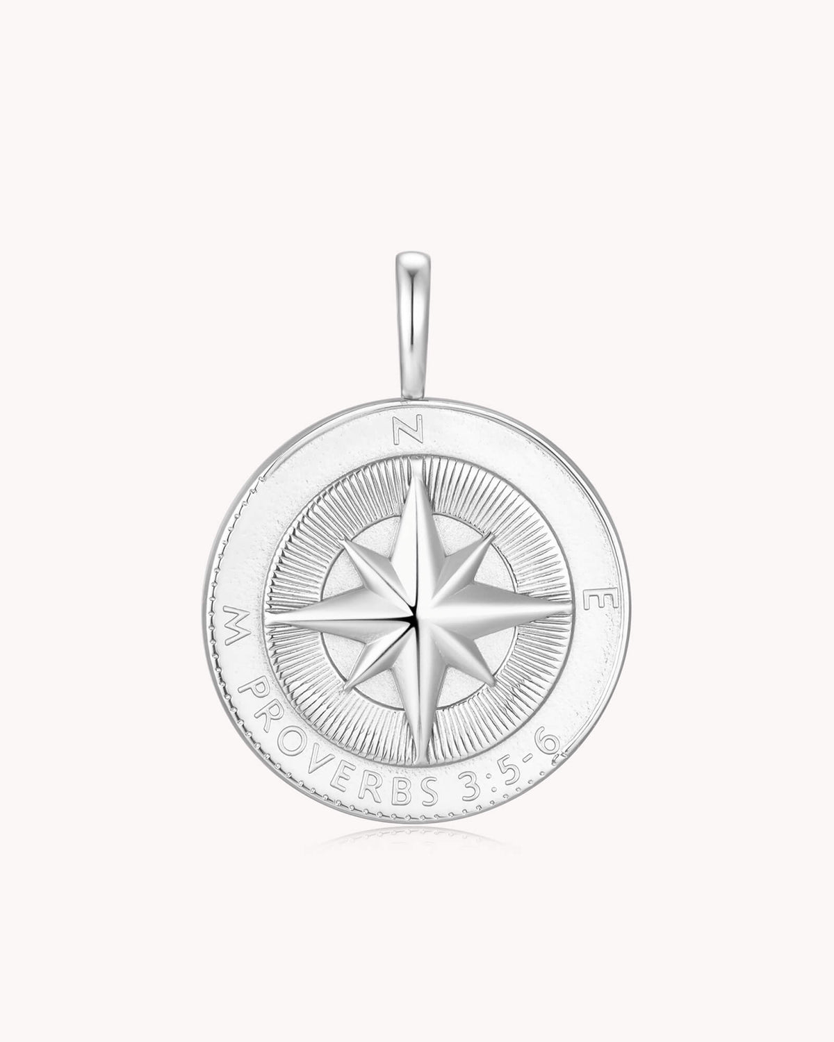 Trust in The LORD Proverbs 3:5-6 White Gold Medallion — 2