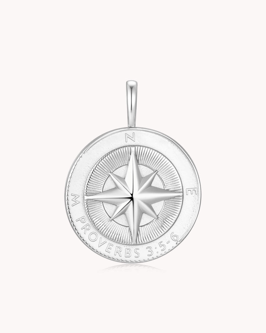 Trust in The LORD Proverbs 3:5-6 White Gold Medallion