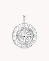 Trust in The LORD Proverbs 3:5-6 White Gold Medallion
