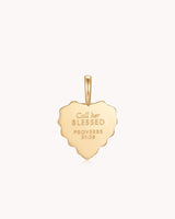 Proverbs 31:28 Gold Heart Puff Cross Charm Bracelet — 3