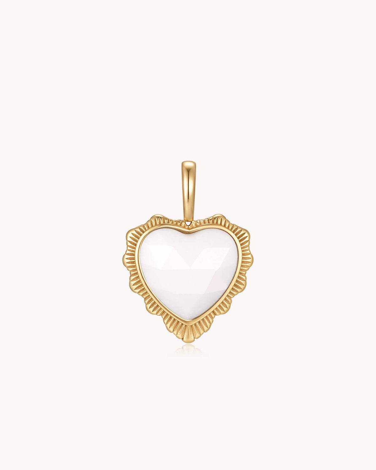 Call Her Blessed Proverbs 31:28 Gold White Onyx Heart Pendant