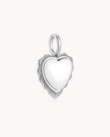 Proverbs 31:28 White Gold Heart Puff Cross Charm Bracelet — 5