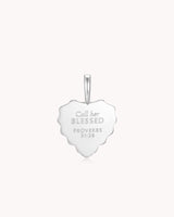 Proverbs 31:28 Call Her Blessed White Gold Heart Necklace — 5