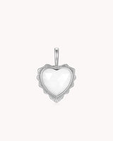 Proverbs 31:28 White Gold Heart Puff Cross Charm Bracelet — 4