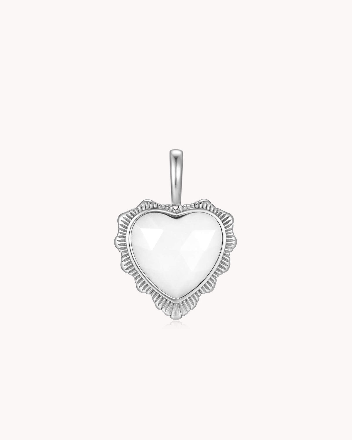 Proverbs 31:28 White Gold Heart Puff Cross Charm Bracelet — 4