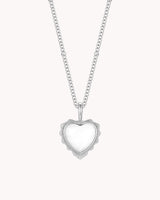 Proverbs 31:28 Call Her Blessed White Gold Heart Necklace