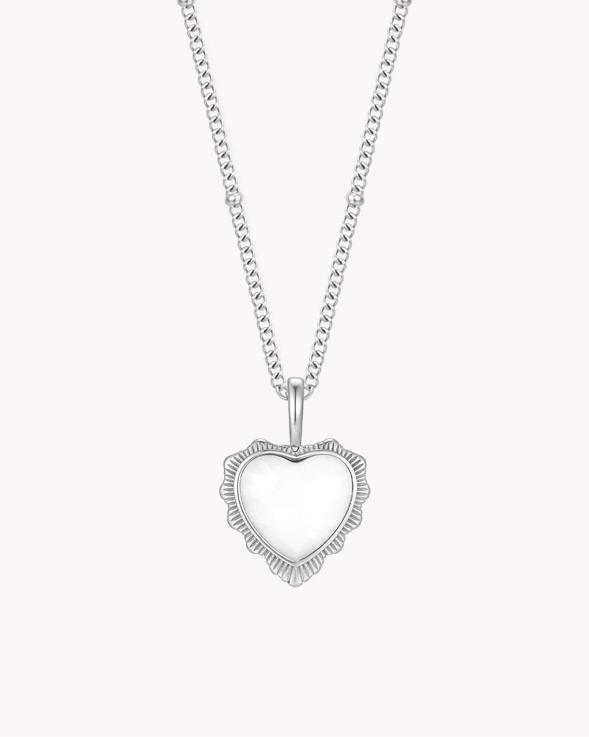 Proverbs 31:28 Call Her Blessed White Gold Heart Necklace