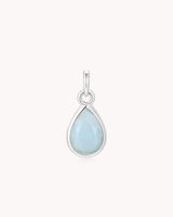 Guard Your Heart Proverbs 4:23 White Gold Aquamarine Heart Pendant