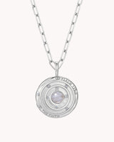 Psalm 136:9 The Moon and Stars White Gold Small Link Chain Necklace — 2