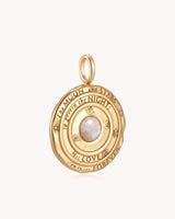 The Moon and Stars Psalm 136:9 Gold Moonstone Medallion — 3