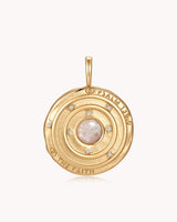 The Moon and Stars Psalm 136:9 Gold Moonstone Medallion — 2
