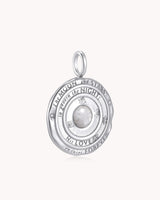 Psalm 136:9 The Moon and Stars White Gold Small Link Chain Necklace — 5
