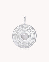 Psalm 136:9 The Moon and Stars White Gold Small Link Chain Necklace — 3