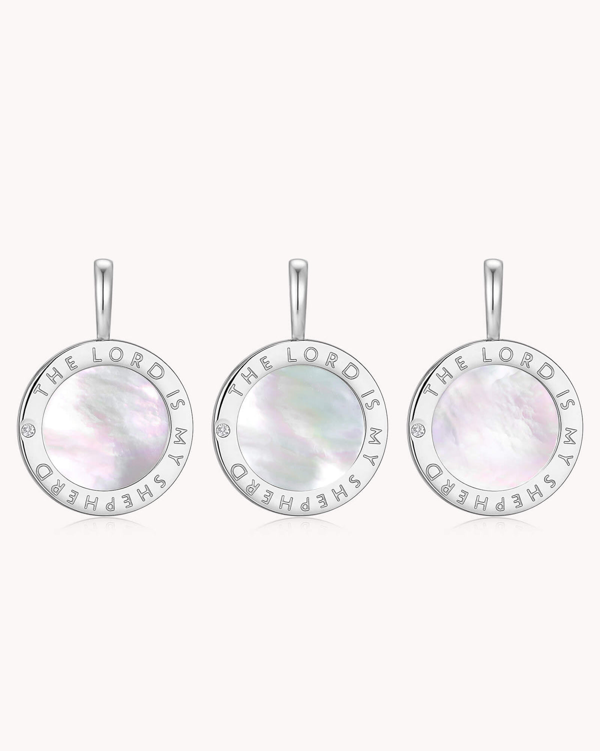 The LORD Is My Shepherd Psalm 23 White Gold Pendant — 4