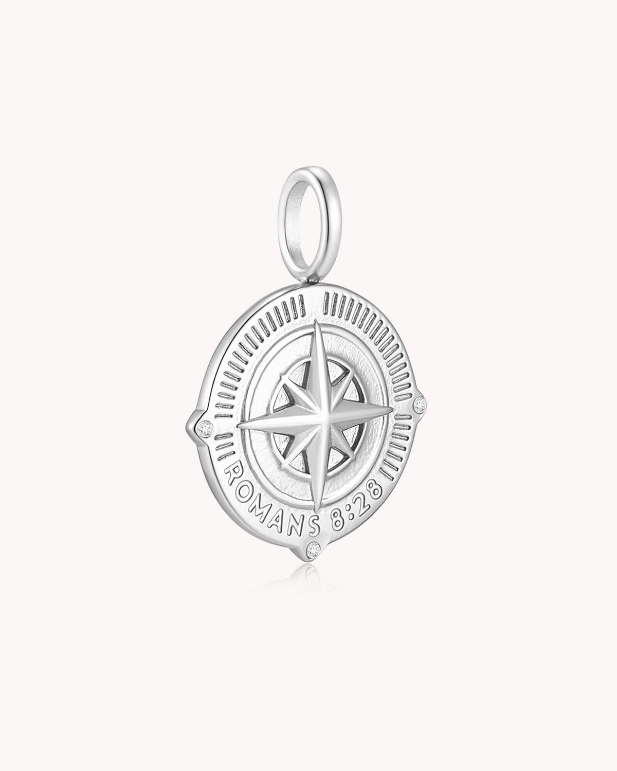 Called According to His Purpose Romans 8:28 White Gold Pendant — 3