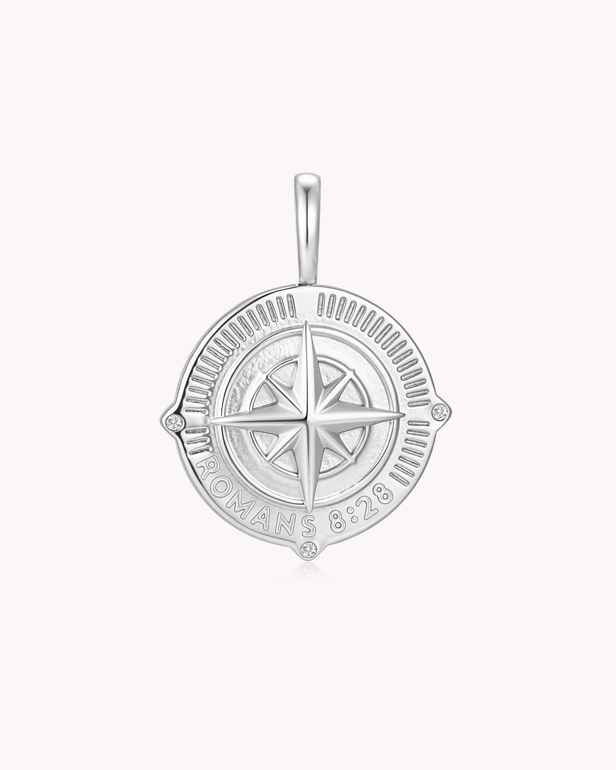 Called According to His Purpose Romans 8:28 White Gold Pendant — 2
